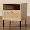 Baxton Studio Caterina MidCentury Transitional Natural Brown Finished Wood and Natural Rattan 1Door Nightstand 220-12861-ZORO - alternate 2